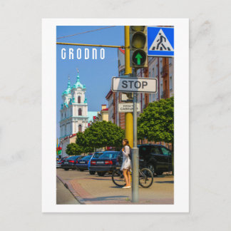Cartão Postal Bielorrússia Grodno Paisagem Urbana Arquitetura da