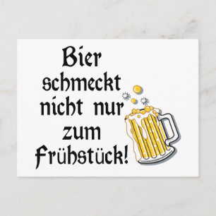 Cartão Postal Bier schmeckt nicht nur zum Frühstück!