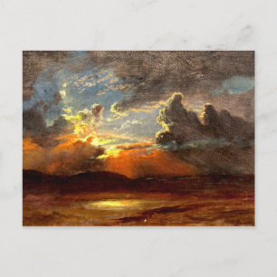Cartão Postal Bierstadt - Céu iluminado por Sol, bela arte pais
