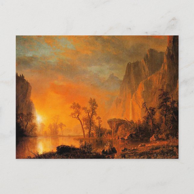 Cartão Postal Bierstadt - Sunset in the Rockies (Frente)