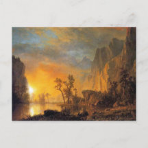 Bierstadt Sunset na Pintura das Rochosas