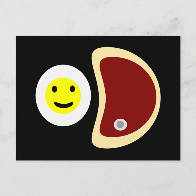 Cartão Postal Bife Yummy e Ovos (Frente)