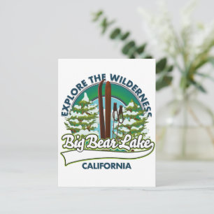Cartão Postal Big Bear Lake Califórnia logotipo de esqui