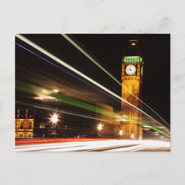 Cartão Postal Big Ben à Noite (Frente)