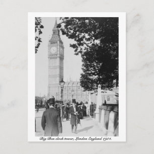 Cartão Postal Big Ben Clock e House do Parlamento Londres 1901