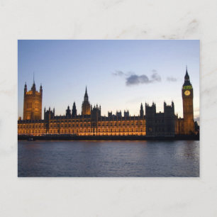 Cartão Postal Big Ben e as Casas do Parlamento na cidade