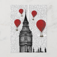 Big Ben e Red Hot Air Balloons