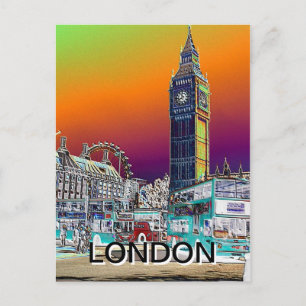 Cartão postal Big Ben London Eye Westminster UK