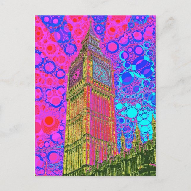 Cartão postal Big Ben Psychedelic (Frente)