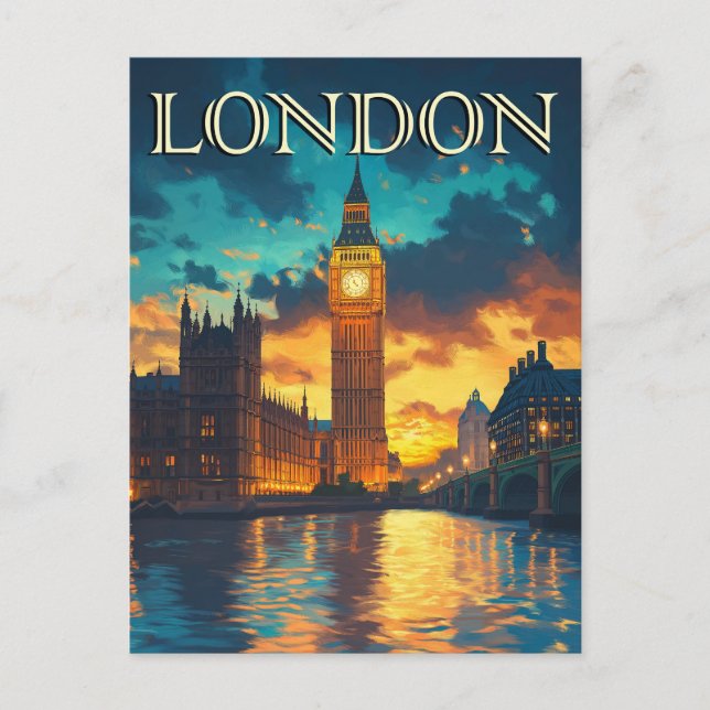 Cartão Postal Big Ben, Viagem a Londres  (Frente)