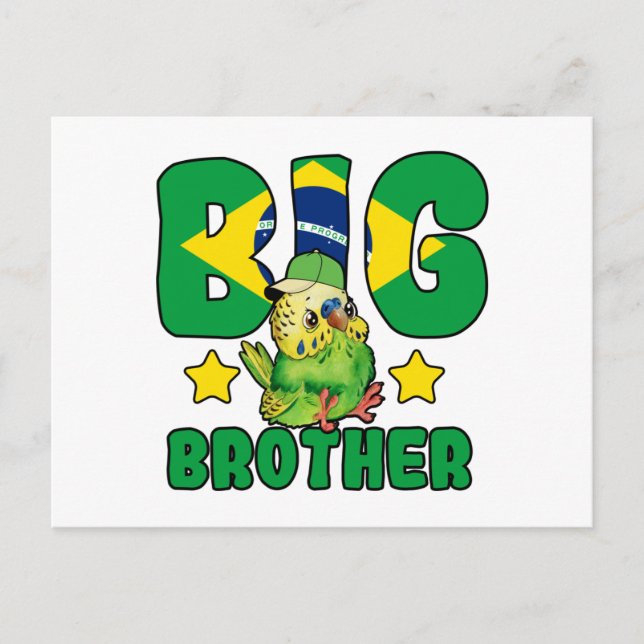 Cartão Postal Big Brother Brasileiro - Pássaro com Bandeira do B (Frente)