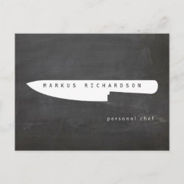 Cartão Postal Big Chef Knife Logo 2 Chef, Catering Postcard