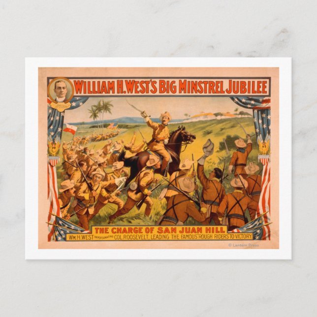 Cartão Postal Big Minstrel Jubilee Charge of San Juan Hill (Frente)