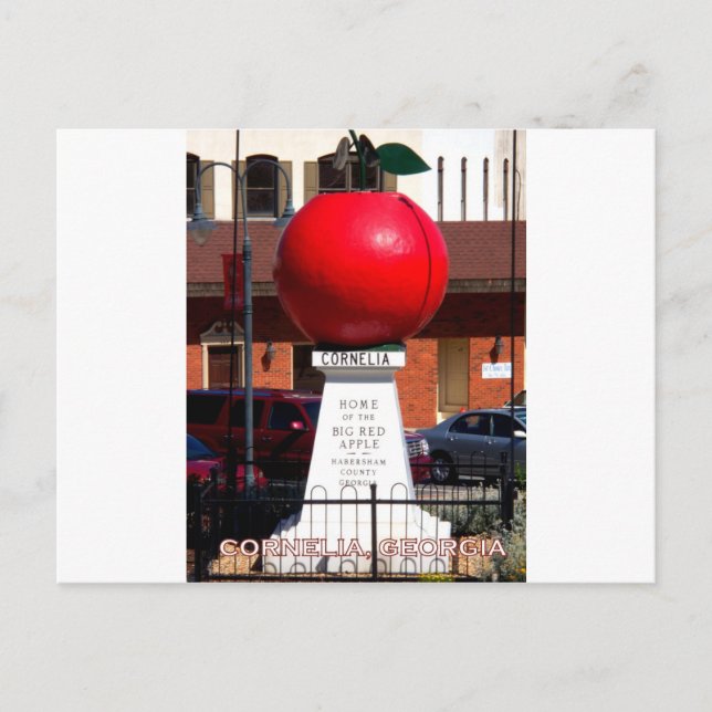 Cartão Postal BIG RED APPLE - Cornelia, Geórgia (Frente)