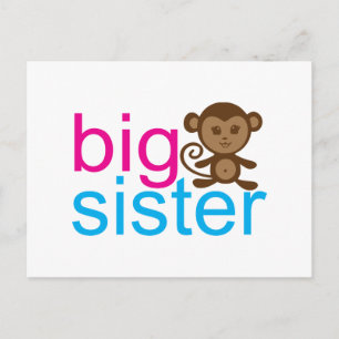 Cartão Postal Big Sister Monkey