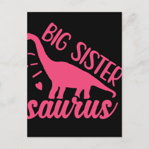 Cartão Postal Big Sister Saurus a rosa
