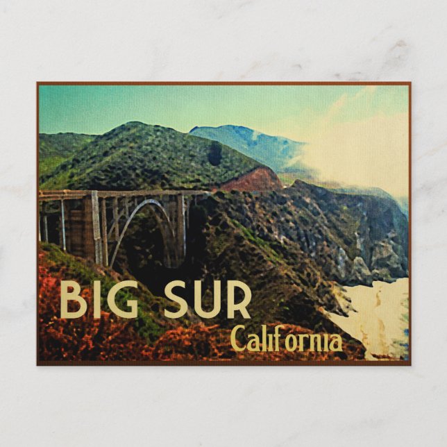 Cartão Postal Big Sur California Vintage (Frente)