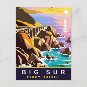 Cartão Postal Big Sur, Pôr do sol na ponte de Bixby, Viagem