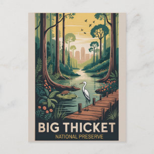Cartão Postal Big Thicket Cartaz Vintage do Deserto do Texas
