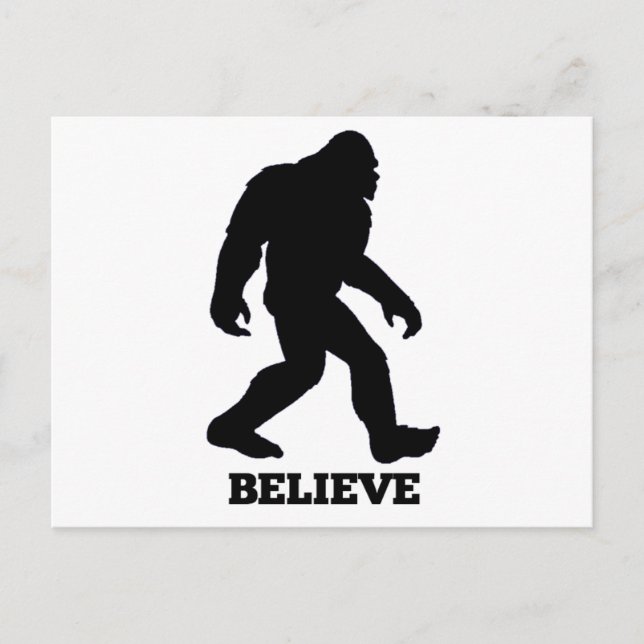 Cartão Postal Bigfoot BELIEVE Sasquatch (Frente)