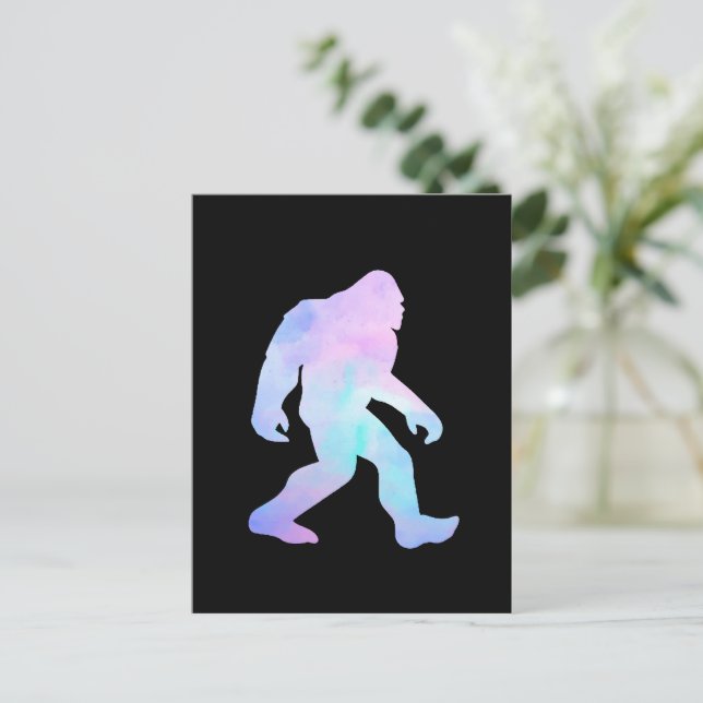 Cartão Postal Bigfoot de Aquarela (Em pé/Frente)