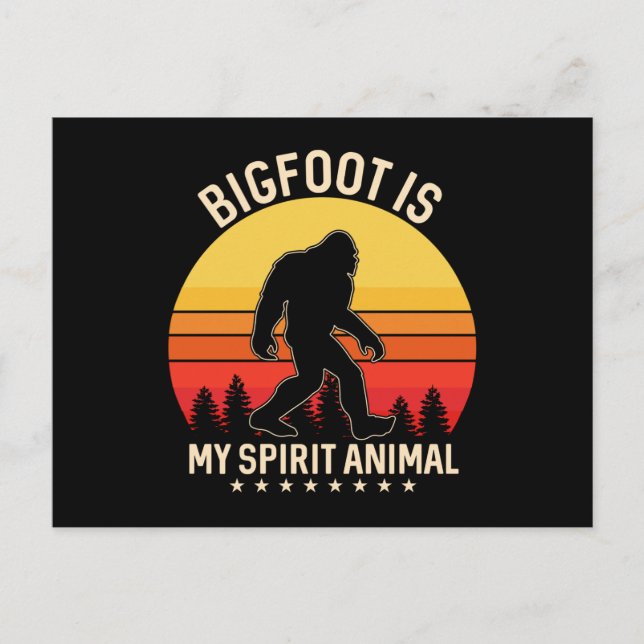 Cartão Postal Bigfoot my Spirit Animal | Bigfoot Retro (Frente)
