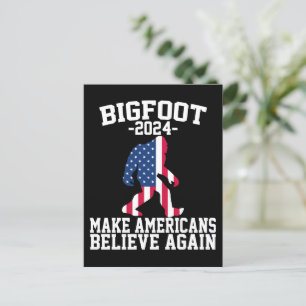 Cartão Postal Bigfoot Para Presidente 2024 Bigfoot Engraçado