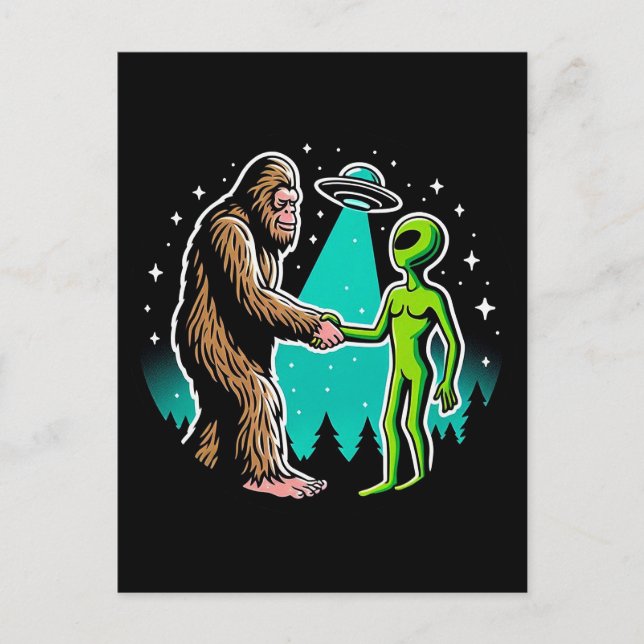 Cartão Postal Bigfoot responde à Alienígena (Frente)