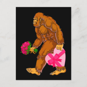 Cartão Postal Bigfoot Sasquatch Engraçado Dia de os namorados Am