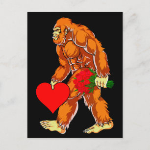 Cartão Postal Bigfoot Sasquatch Engraçado Dia de os namorados Am