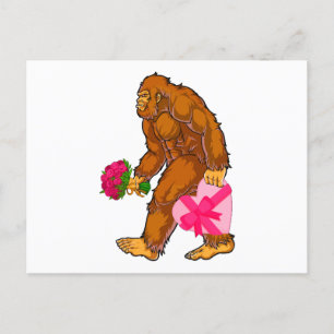 Cartão Postal Bigfoot Sasquatch Engraçado Dia de os namorados Am