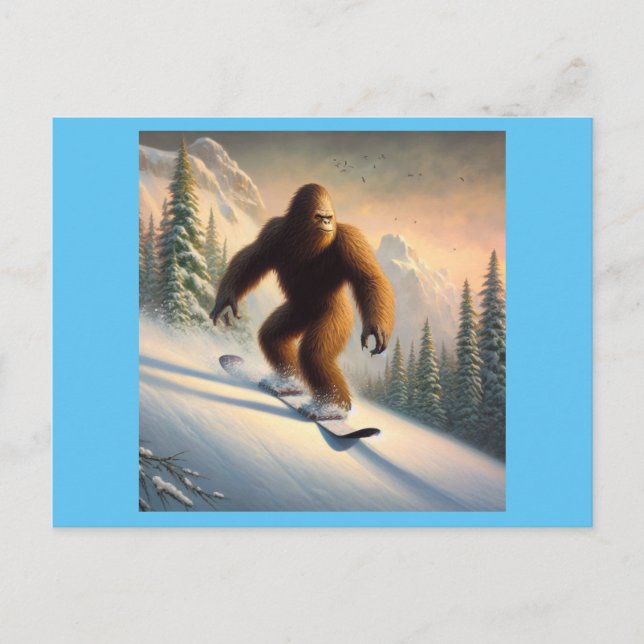 Cartão Postal Bigfoot Snowboard (Frente)