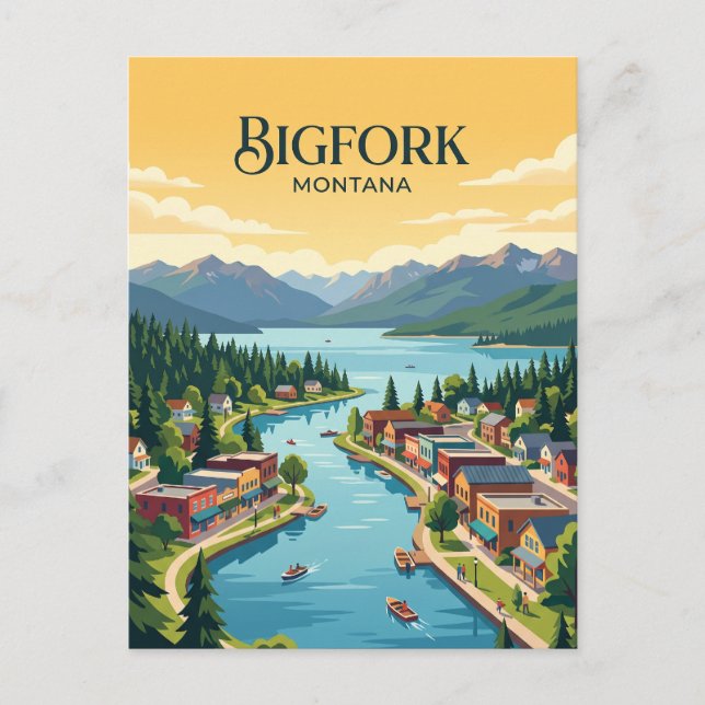 Cartão Postal Bigfork, Montana (Frente)