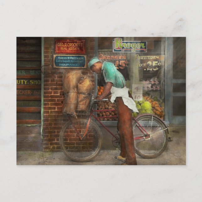 Cartão Postal Bike - Entrega de compras 1938 (Frente)