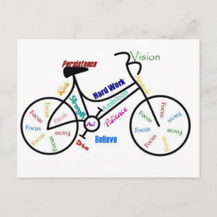 Cartão Postal Bike Motivacional, Bicicleta, Ciclismo, Esporte, H