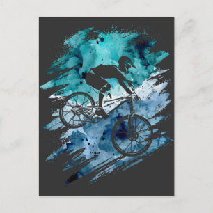 Cartão Postal Bike Natureza da Descida Vintage Mountain Bike