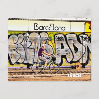 Cartão Postal Bike riding on Barcelona, Spain