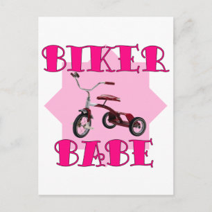 Cartão Postal Biker Babe/rosa