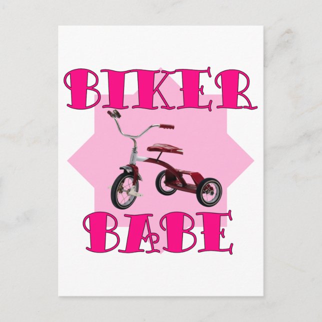 Cartão Postal Biker Babe/rosa (Frente)