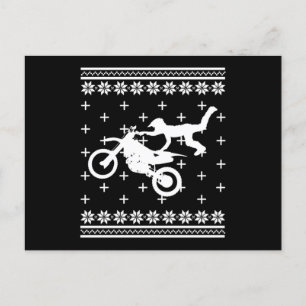 Cartão Postal Biker Bike Motocross Natal Feio Gif de Motocicleta