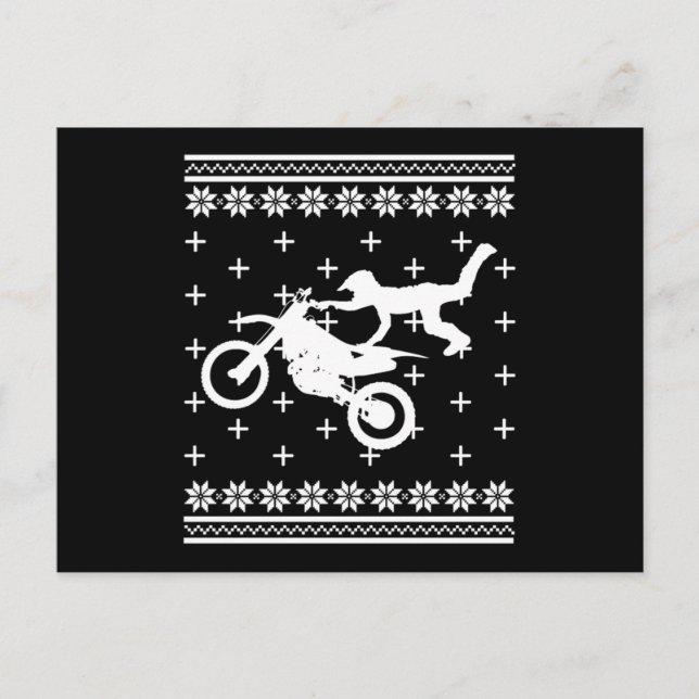 Cartão Postal Biker Bike Motocross Natal Feio Gif de Motocicleta (Frente)