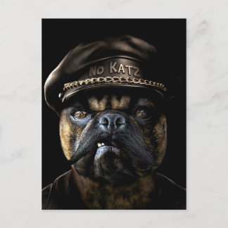 Cartão Postal Biker Pug