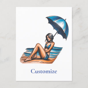 Cartão Postal Bikini Girl Beach Nápoles Thunder_Cove