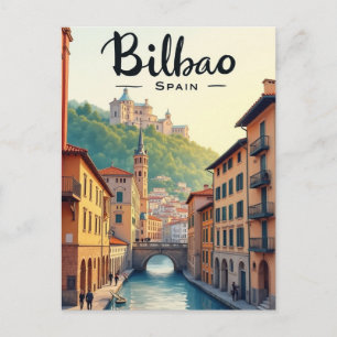 Cartão Postal Bilbao Espanha Arte Viagem Antiga