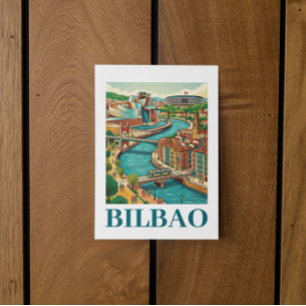 Cartão Postal Bilbao Espanha Viagem - Arquitetura Colorida