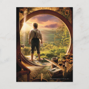 Cartão Postal BILBO BAGGINS™ de volta na colagem de Shire