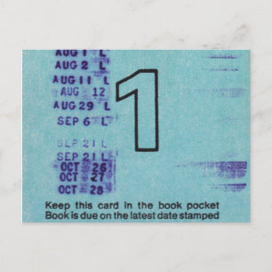 Cartão Postal Bilhete de Biblioteca Pública Ilium n.o 1