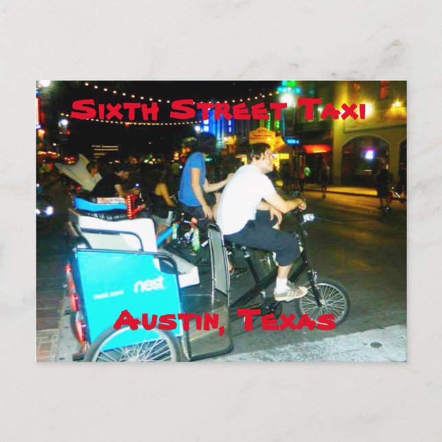 Cartão Postal Bilhete de Posto Táxi da Sexta Rua (Frente)