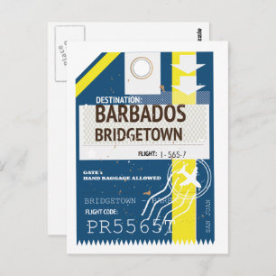 Cartão Postal Bilhete de viagem de Bridgetown Barbados