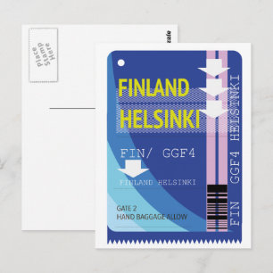 Cartão Postal bilhete de viagem Finlândia Helsinque